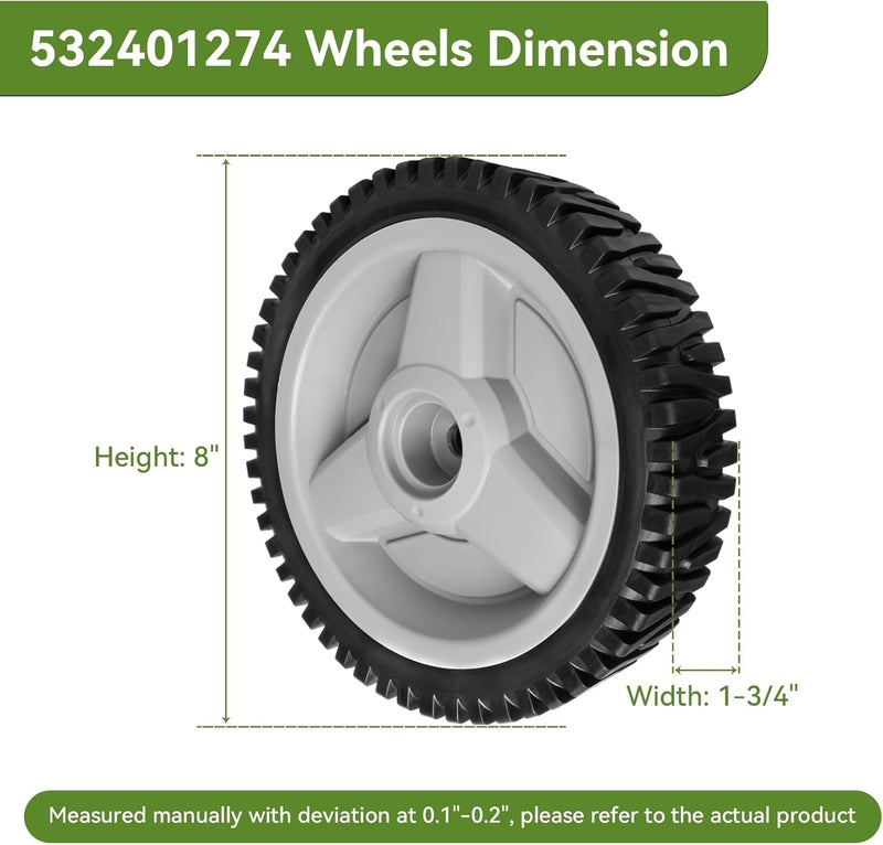 ranwin 532401274 Front Drive Wheels Fit for HU Mower - Front Drive Tires Wheels Fit for HU Self Propelled Lawn Mower Tractor, Wheel for HU700F, 2 Pack - Image 2